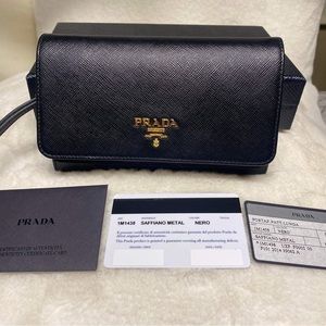 Prada Saffiano Leather Wallet/Clutch - Authentic